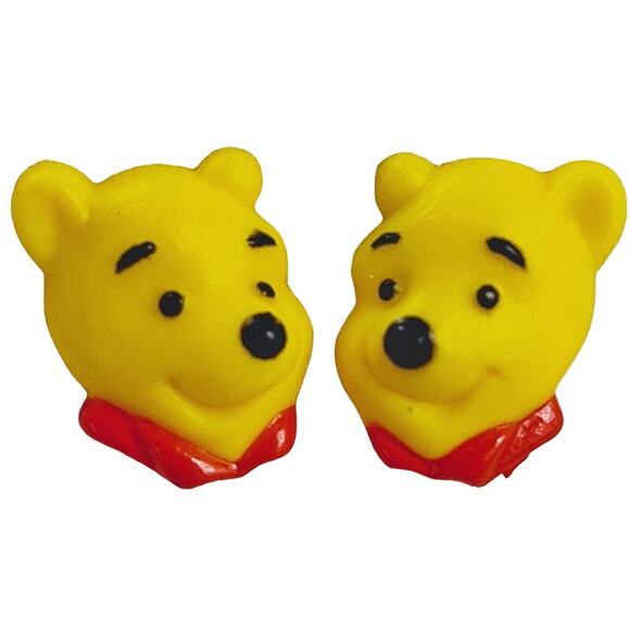 Disney Winnie the Pooh 3D Stud Earrings Vintage 1990s - Picture 1 of 7
